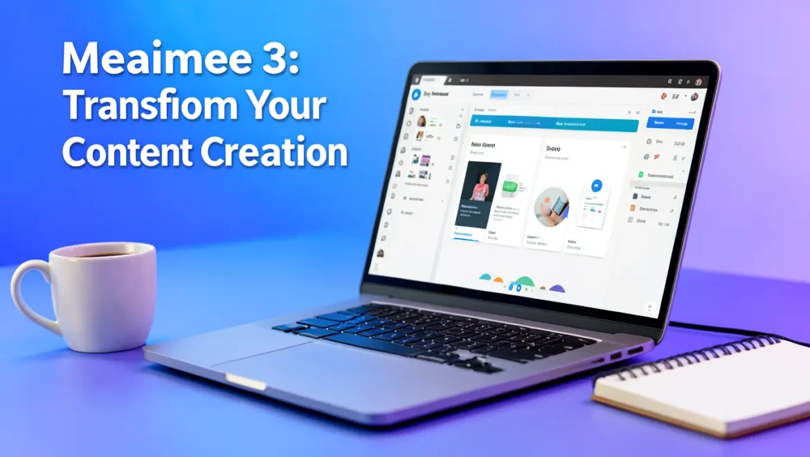 Meaimee 3 creative platform showing intuitive design tools, templates, and collaborative editing features for content creators