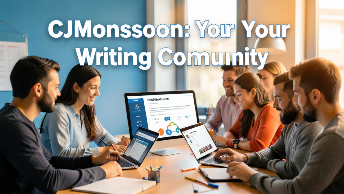 CJMonsoon online writing community platform showing writers collaborating and sharing creative work together