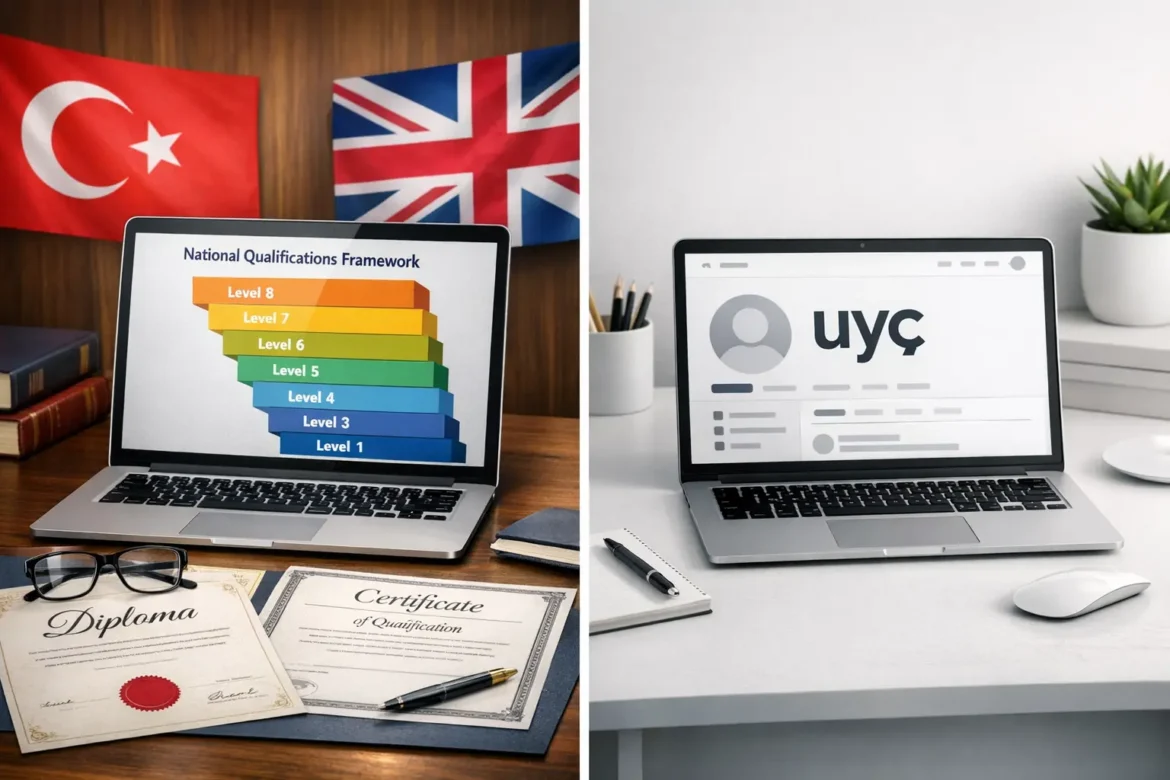 Uyç meaning explained — Turkey's UYÇ National Qualifications Framework and digital identity concept shown for UK audiences in a clear visual guide