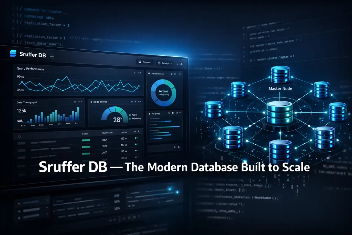 Sruffer DB database management interface showing real-time analytics and query performance dashboard