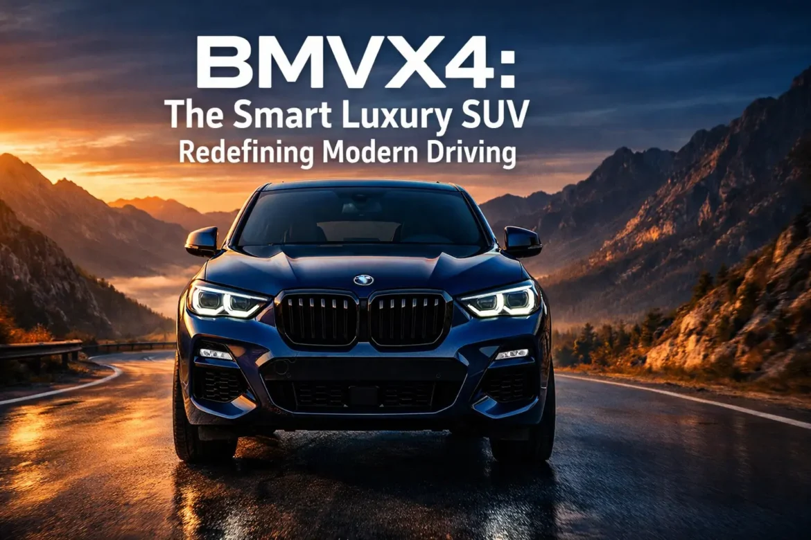 BMVX4 luxury Sports Activity Coupe showcasing its sleek coupe-style roofline, LED headlights, and athletic stance on an open road, 2026 model