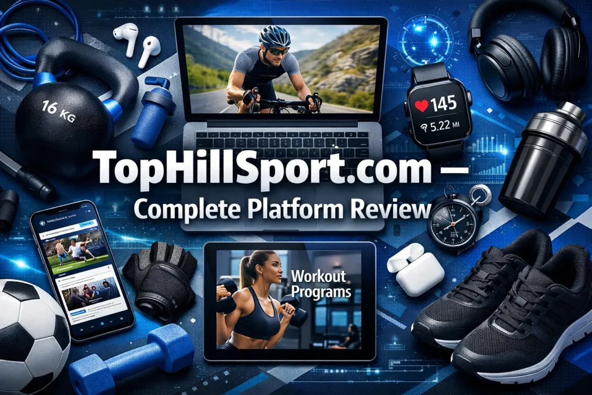 TopHillSport.com platform review showing sports fitness technology and content categories for US readers 2026