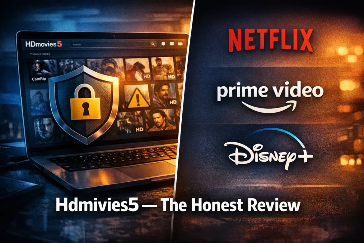 Hdmivies5 movie streaming platform review showing safety concerns, legal status, and comparison with legitimate streaming services